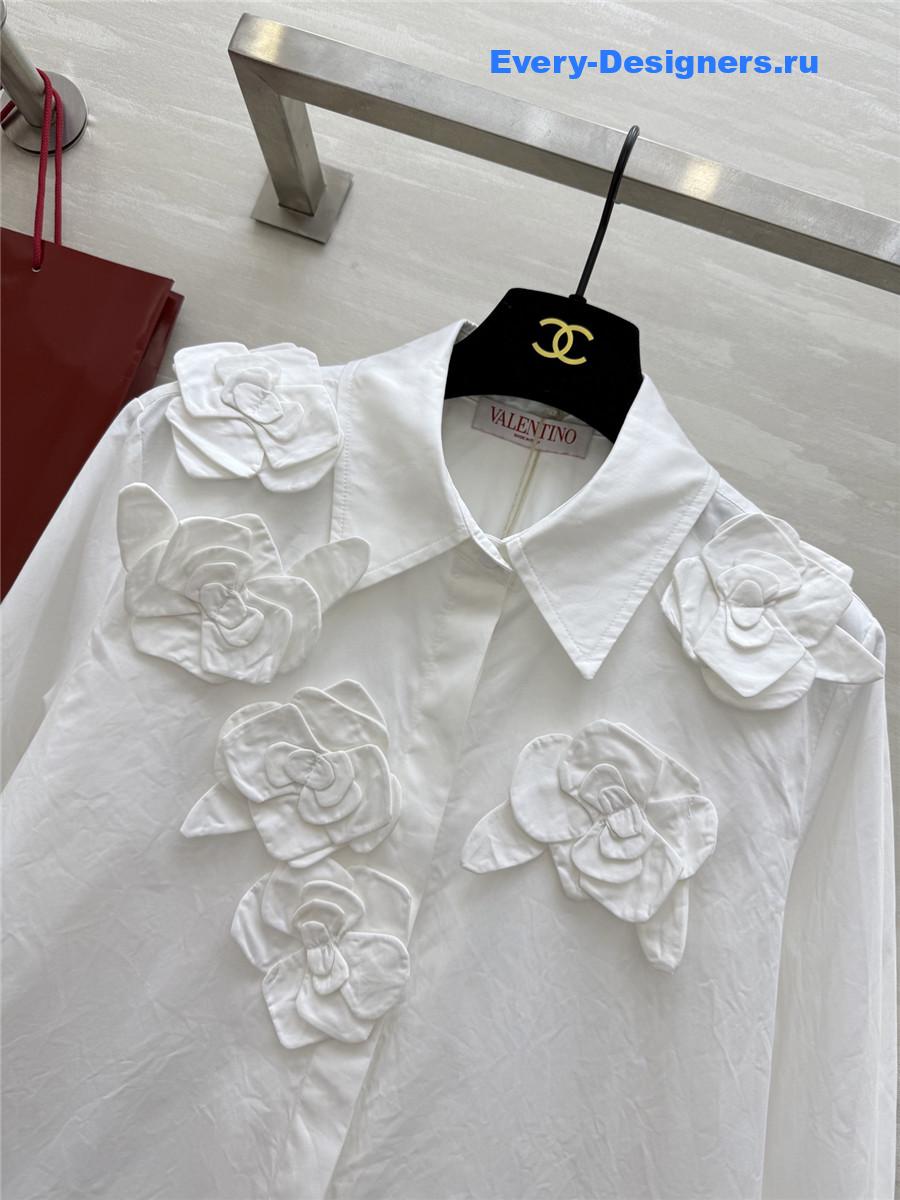 Va1e*ntin0 garavani embroidered compact poplin shirt