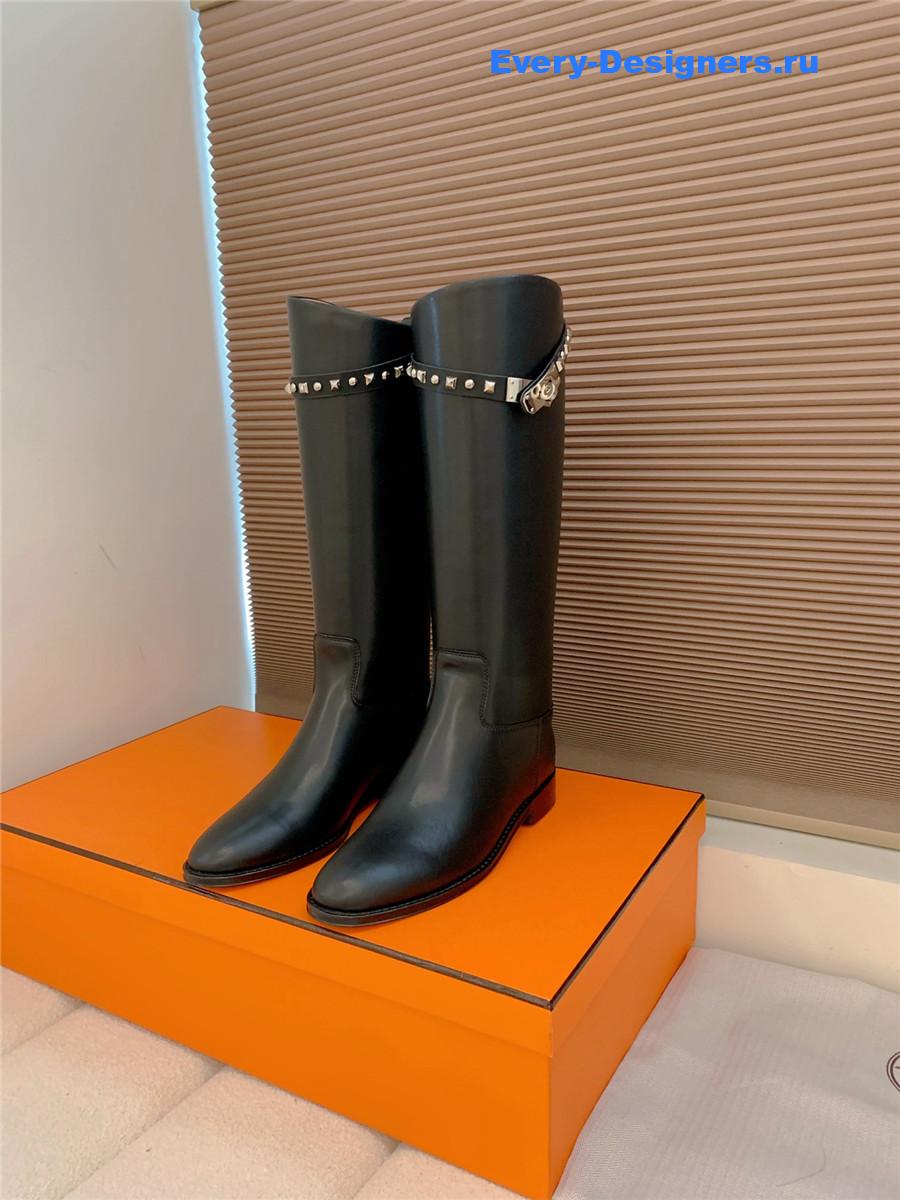H**me5 kelly buckle black jumping boot