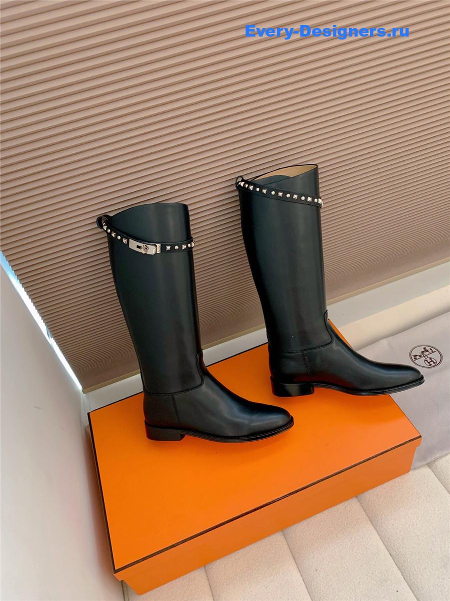 H**me5 kelly buckle black jumping boot