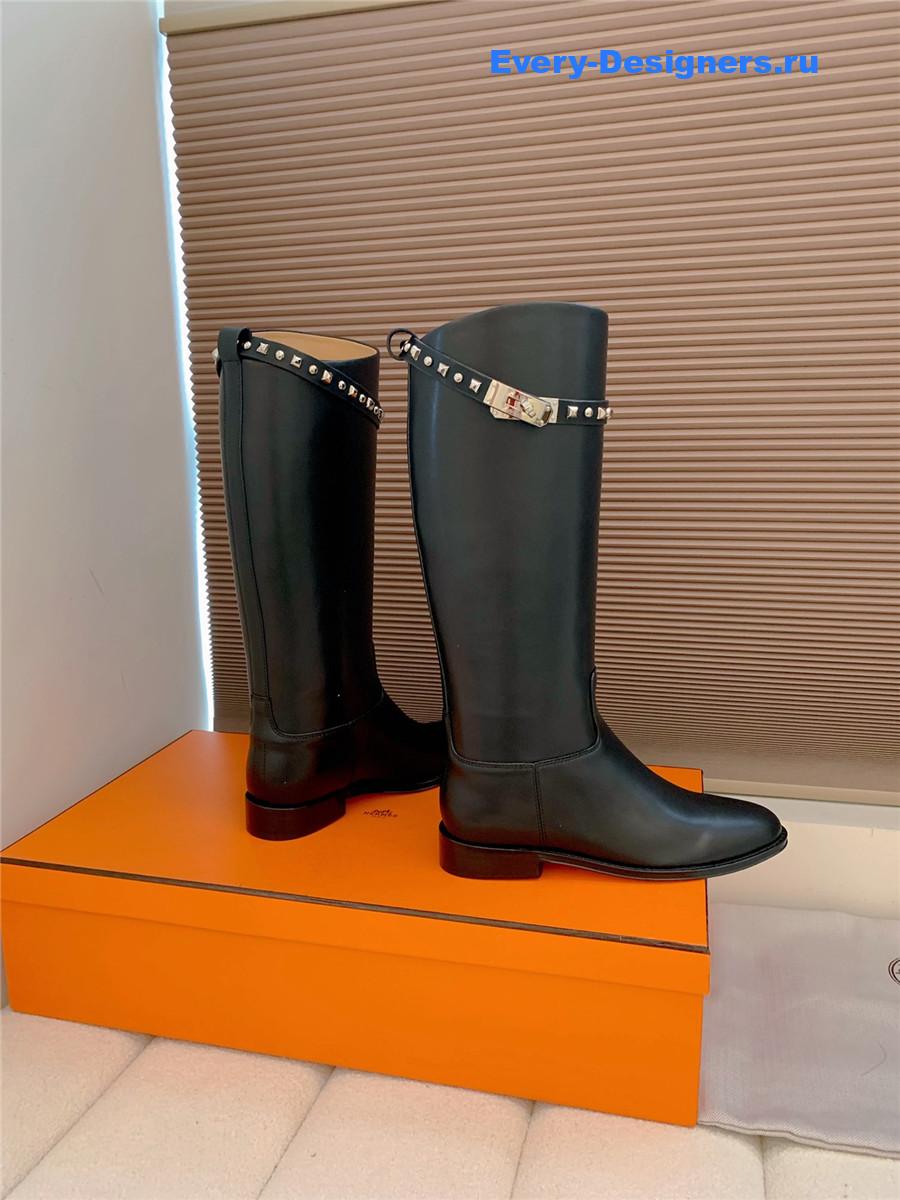 H**me5 kelly buckle black jumping boot