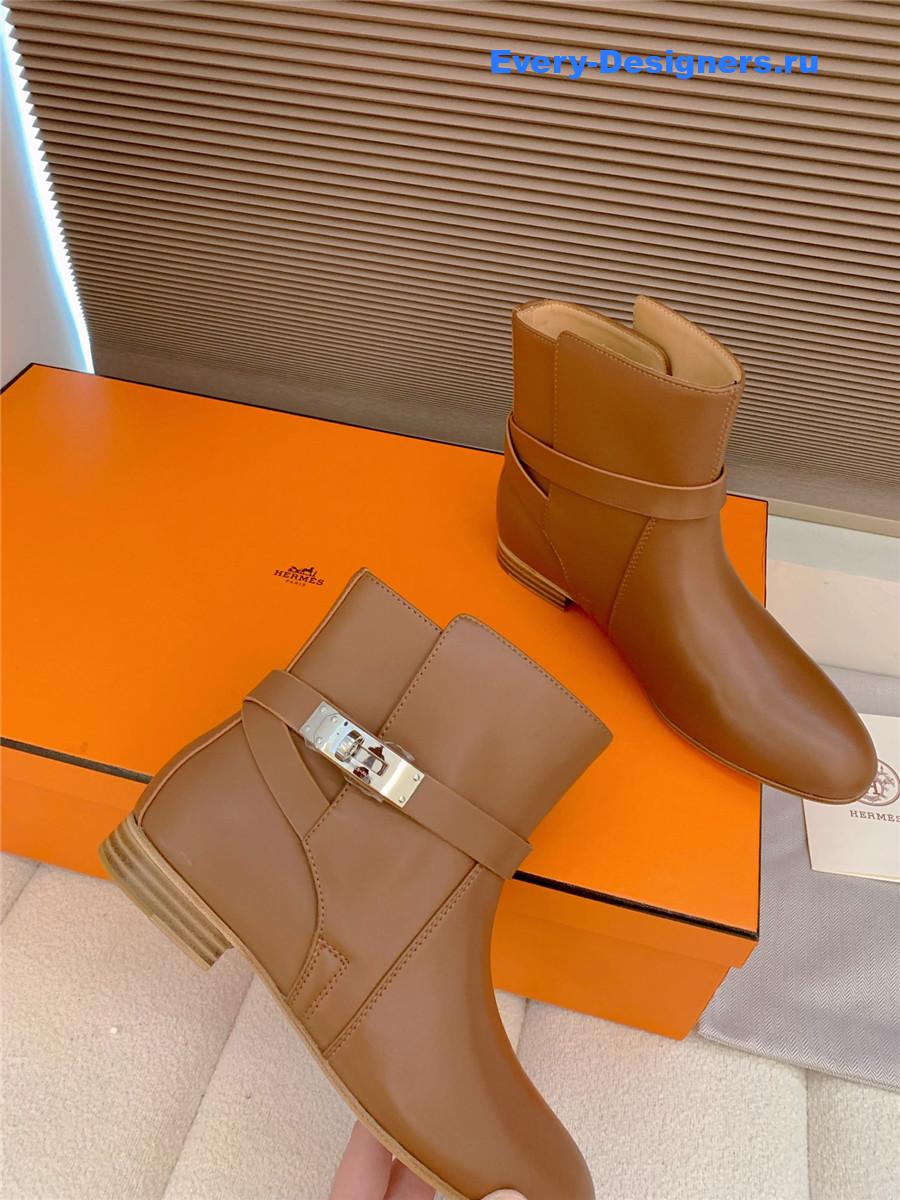H**me5 brown calfskin neo low boots