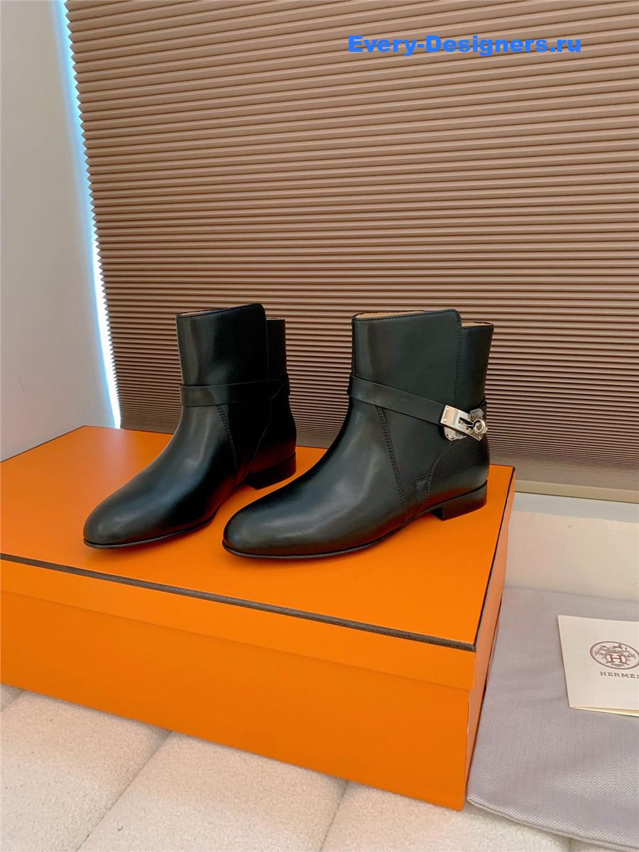 H**me5 black calfskin neo low boots