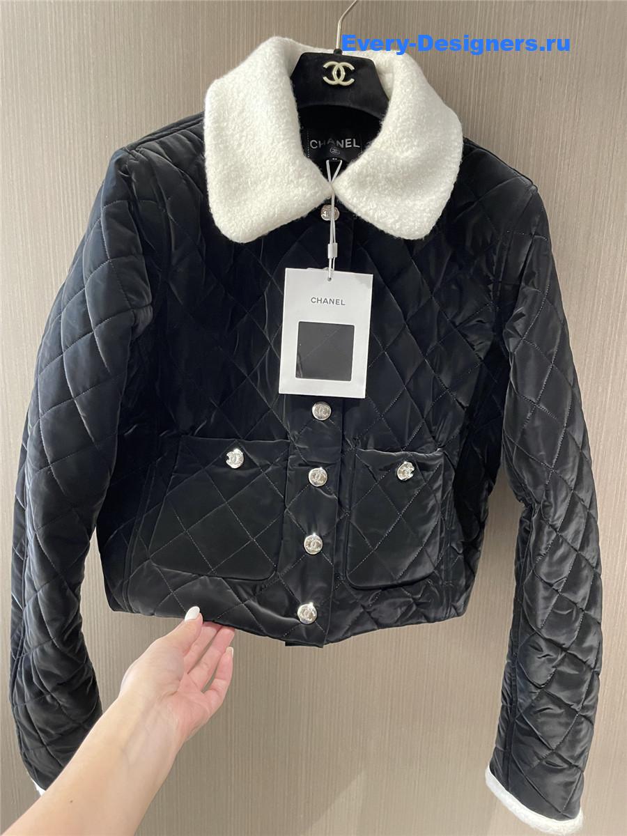 Ch**el black coco neige quilted jacket