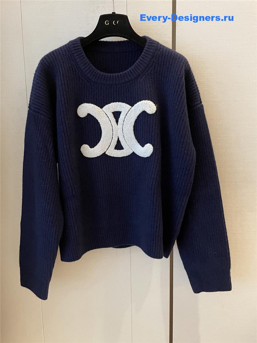 Ce1i*e arc de triomphe wool sweater in dark blue