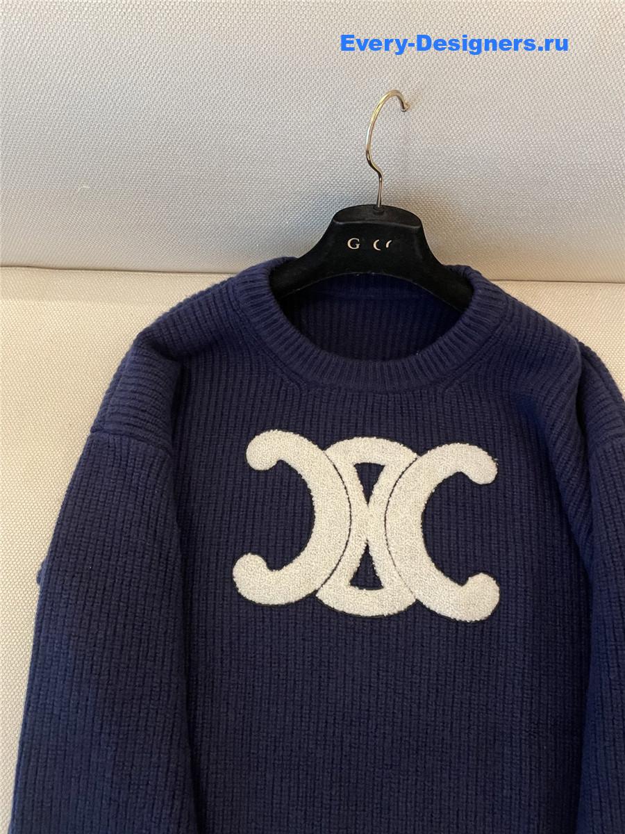 Ce1i*e arc de triomphe wool sweater in dark blue