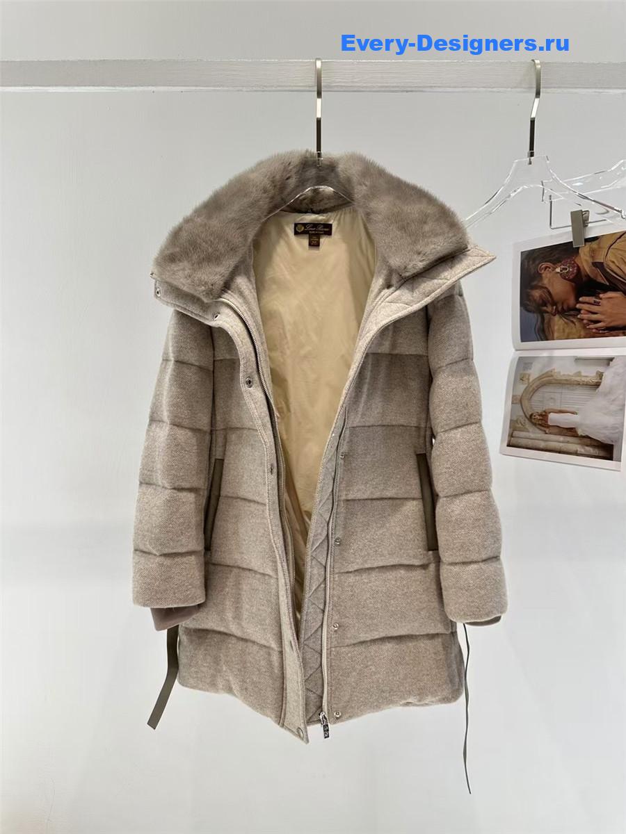 L0r0 P1ana mink cashmere beige tie-waist coat