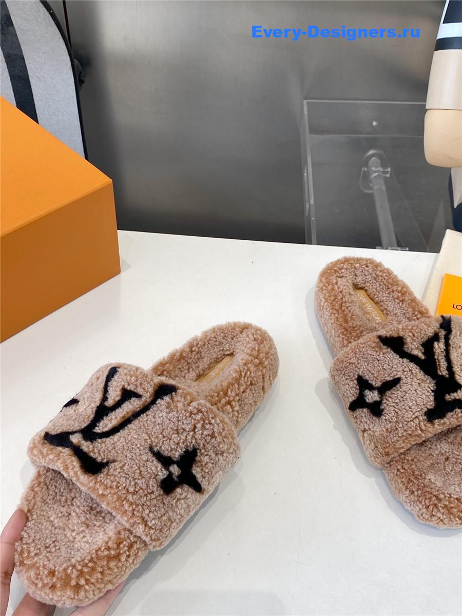 l0vis Vvtt0n brown wool shearling slides