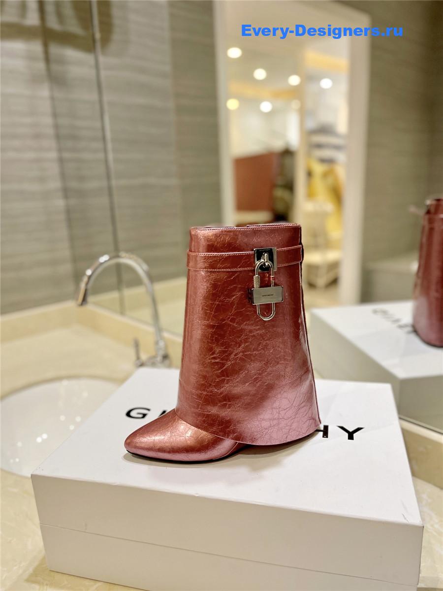 Givenchy Shark Lock Ankle Boots in Laminated Leather