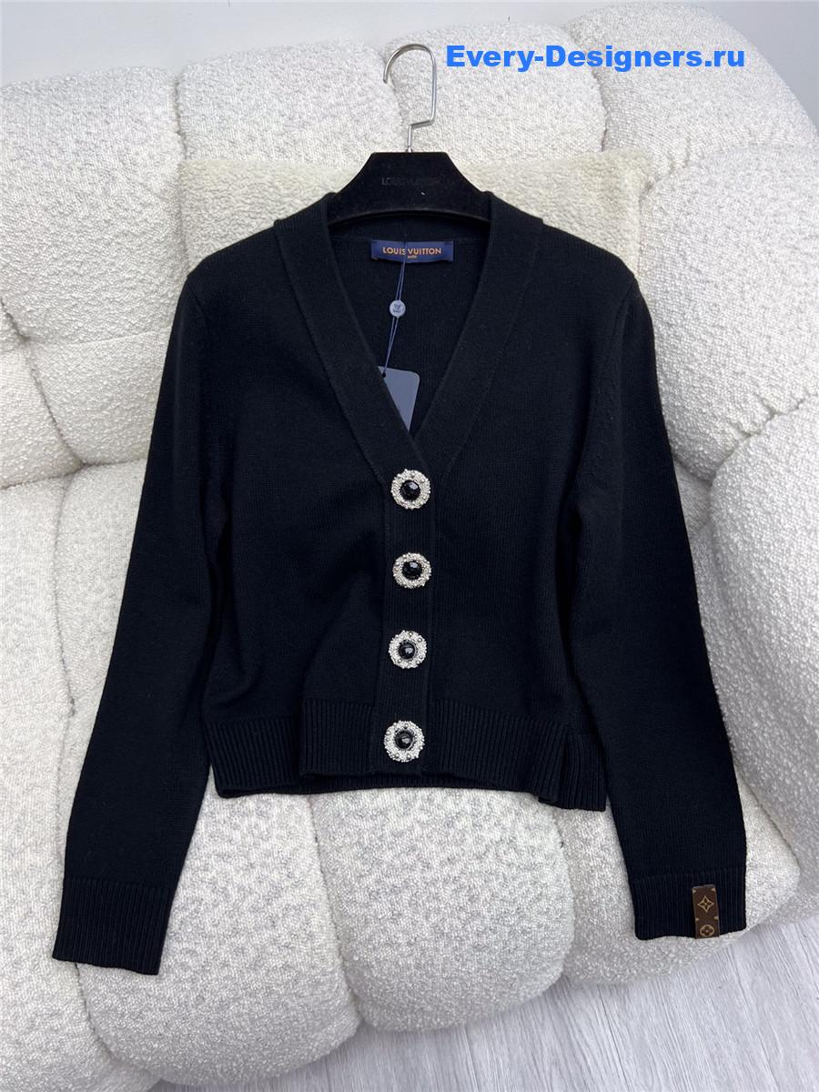 l0vis Vvtt0n black cashmere v-neck cardigan