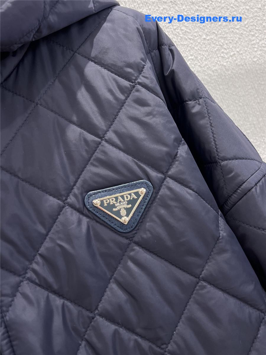 Pra*a navy lightweight quilted re-nylon jacket