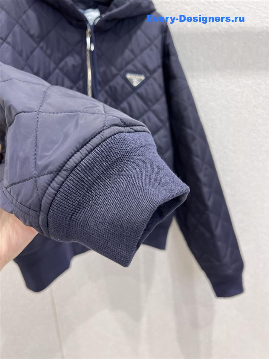 Pra*a navy lightweight quilted re-nylon jacket