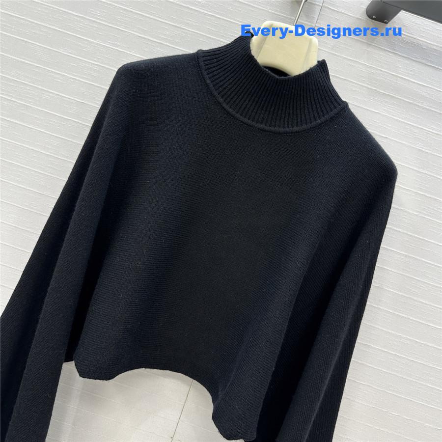 Alaia Black Wool-Cashmere Turtleneck