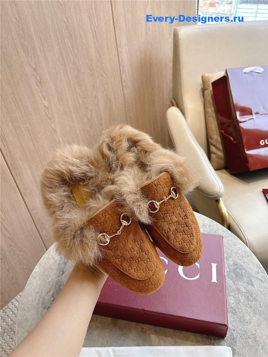 Gvc*1 brown gg princetown slippers