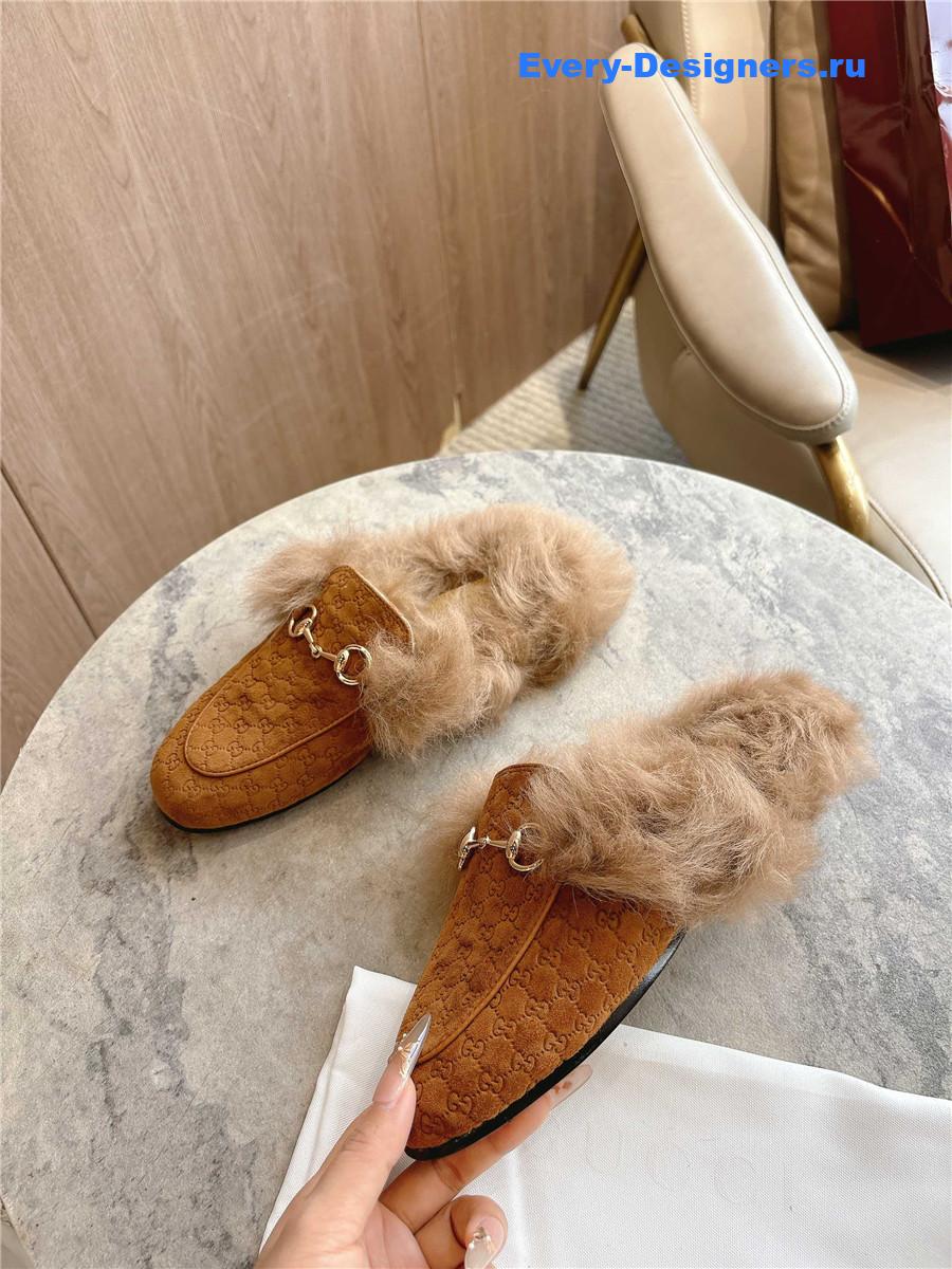 Gvc*1 brown gg princetown slippers