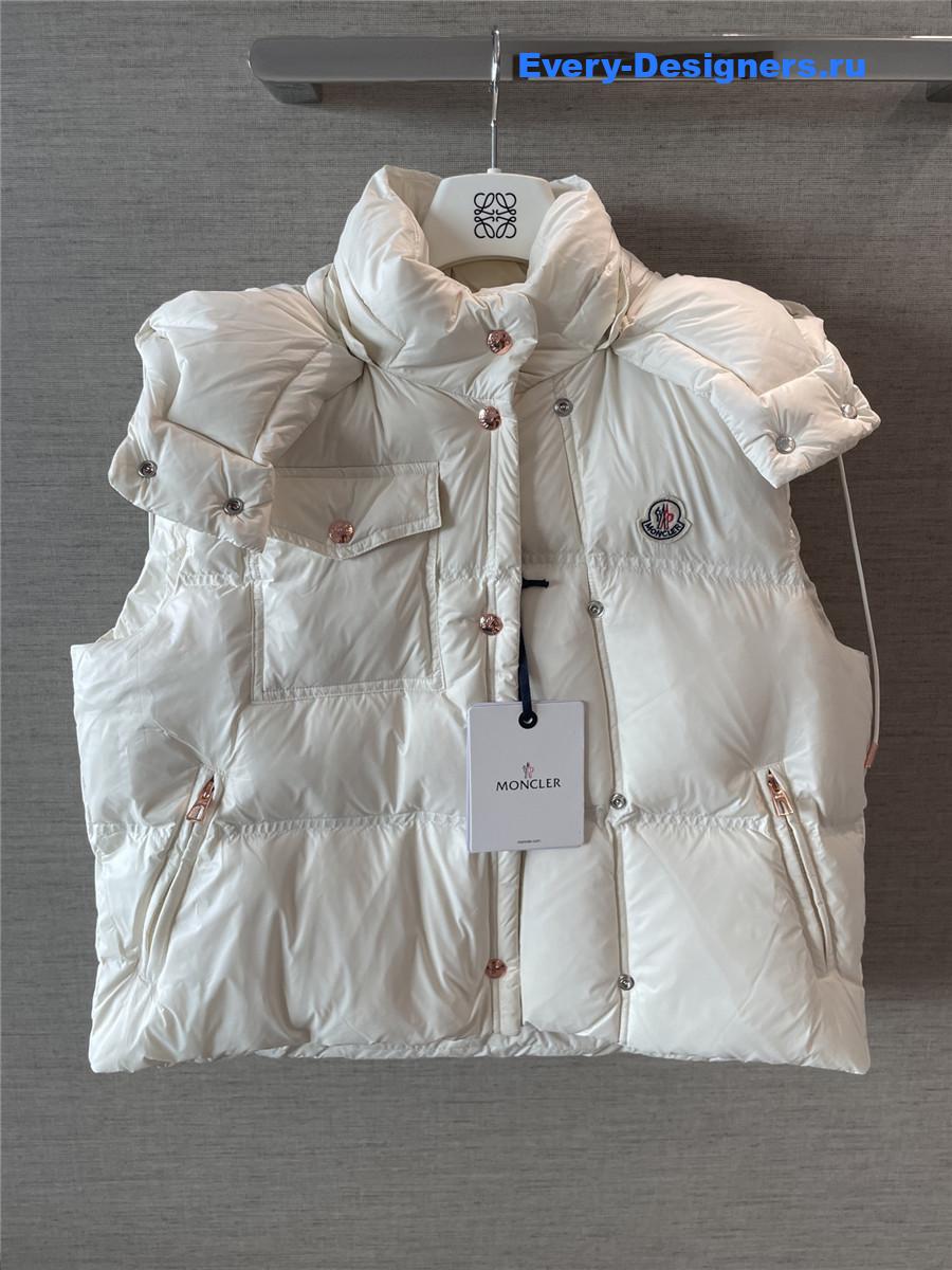 Moncler White Gallinule Down Vest
