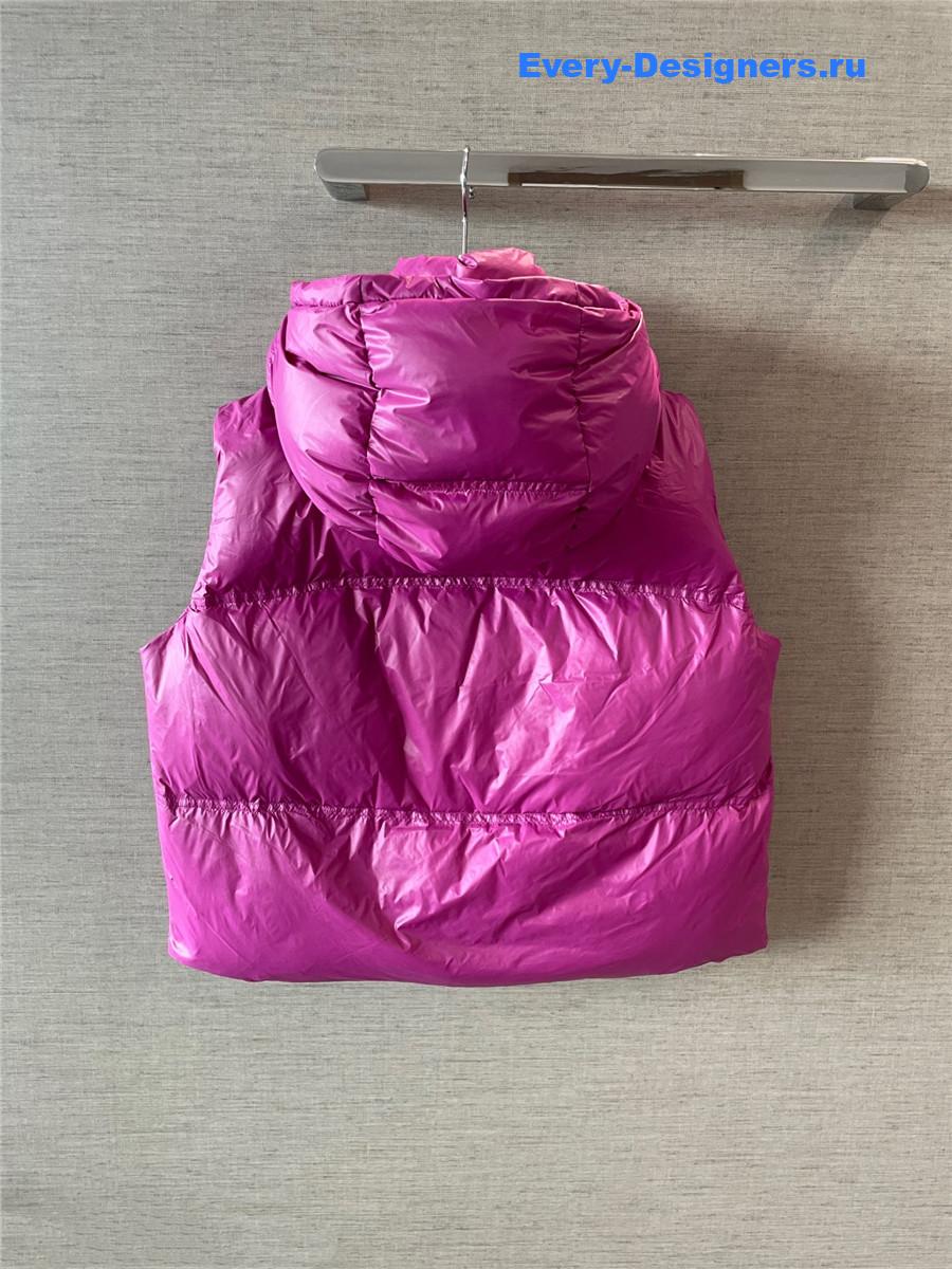 Moncler Pario Dark Pink Hooded Vest