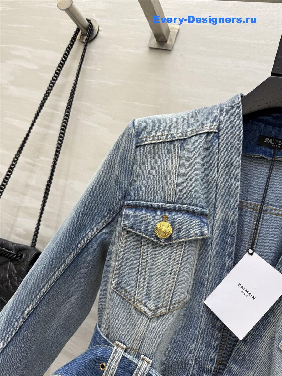 Balmain Belted Denim Jacket