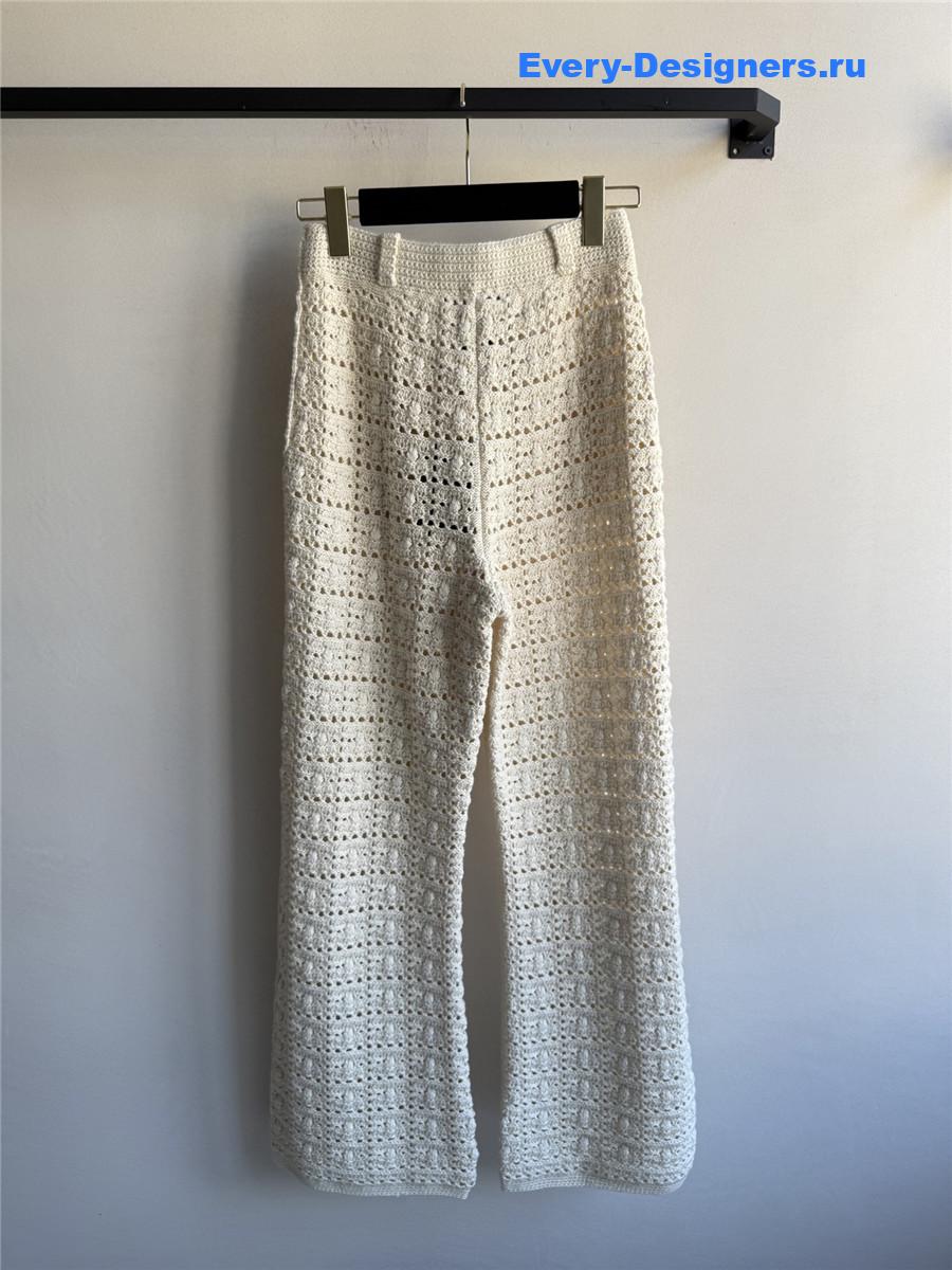 L0r0 P1ana hollow off-white yarn pants