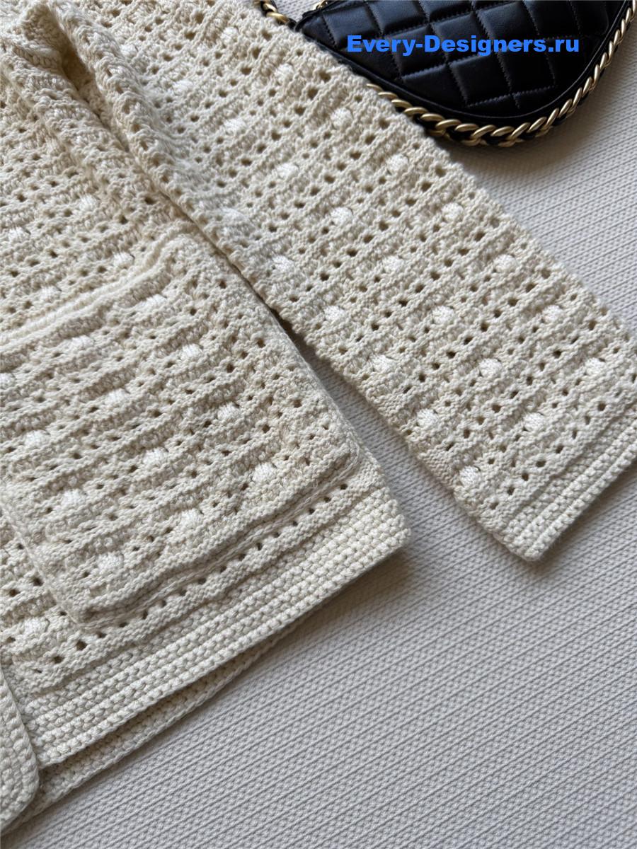 L0r0 P1ana hollow off-white yarn cardigan