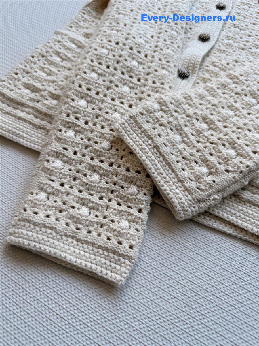 L0r0 P1ana hollow off-white yarn cardigan