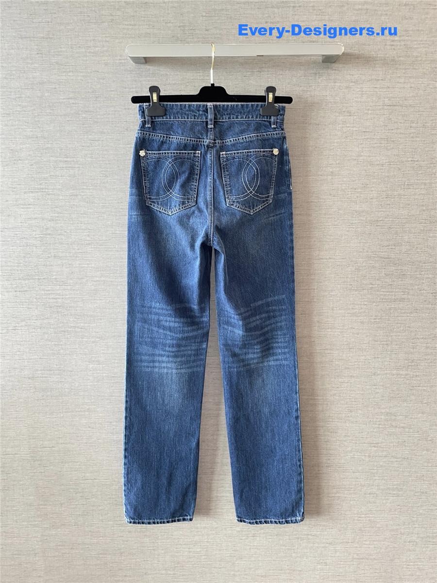 Ch**el blue washed straight jeans