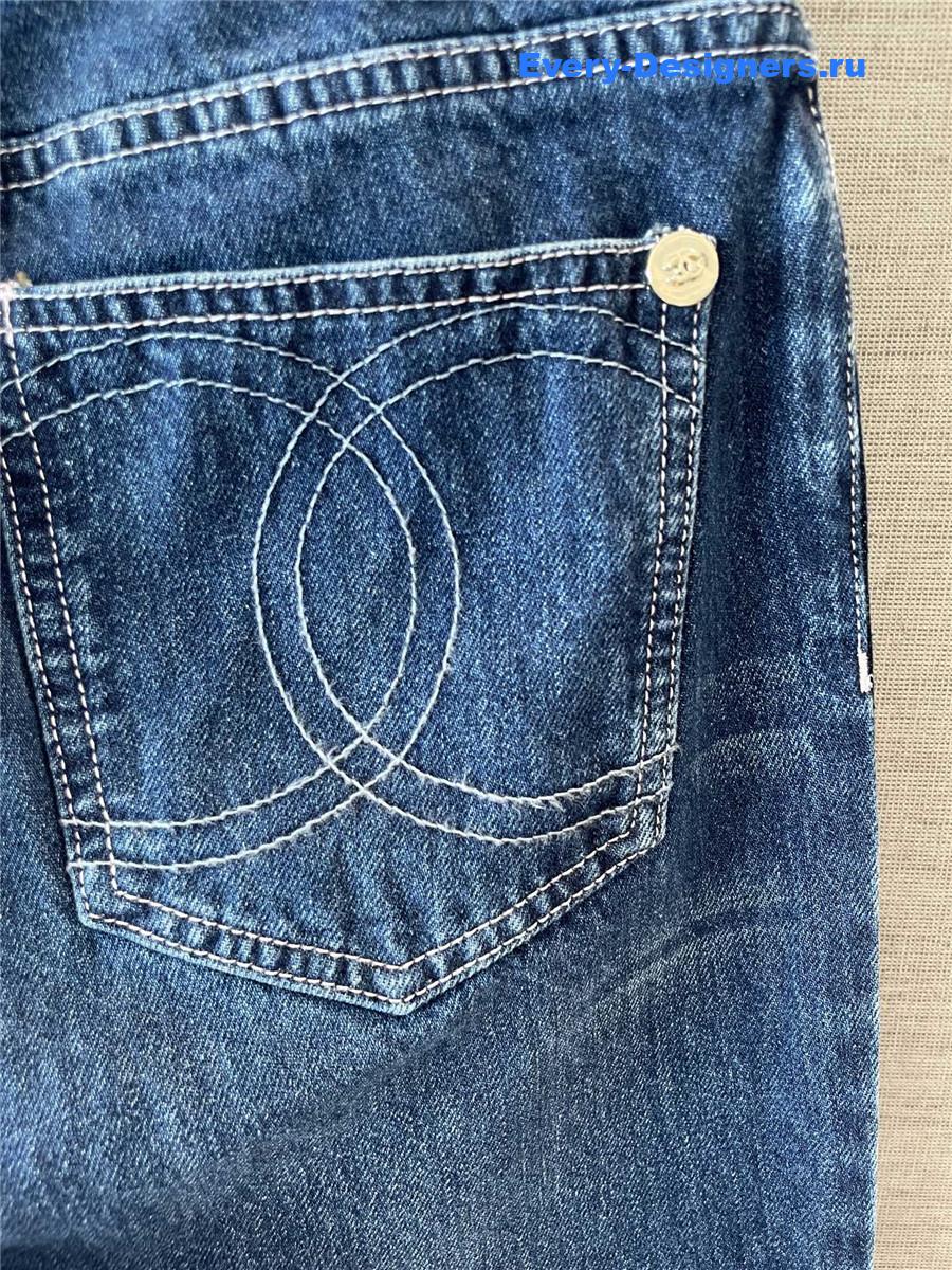 Ch**el blue washed straight jeans