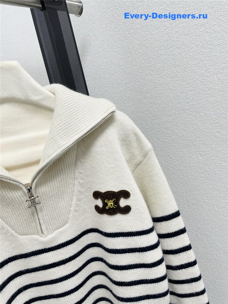 Ce1i*e logo striped long sleeve sweater
