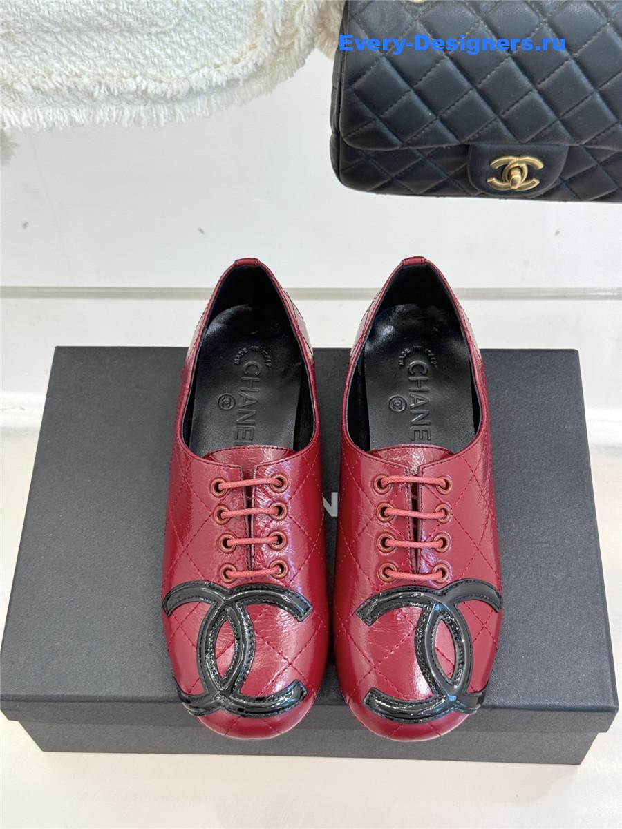 Ch**el burgundy leather ballet flats