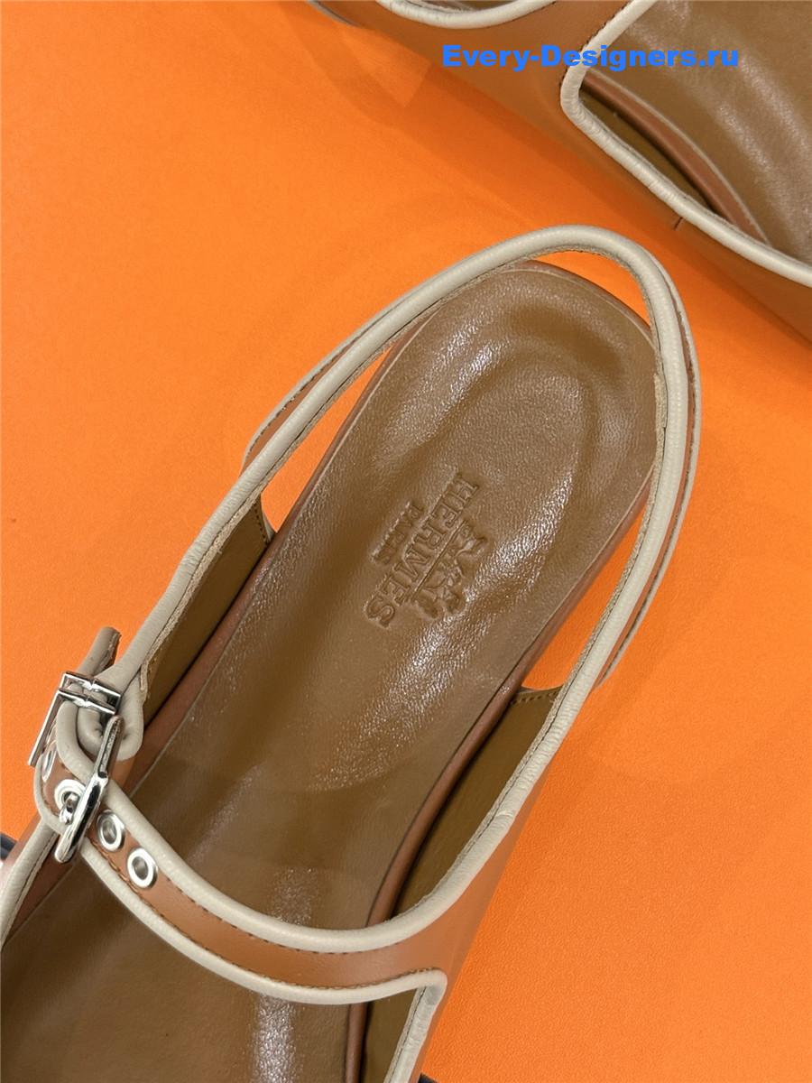 H**me5 brown kleo slingback sandals
