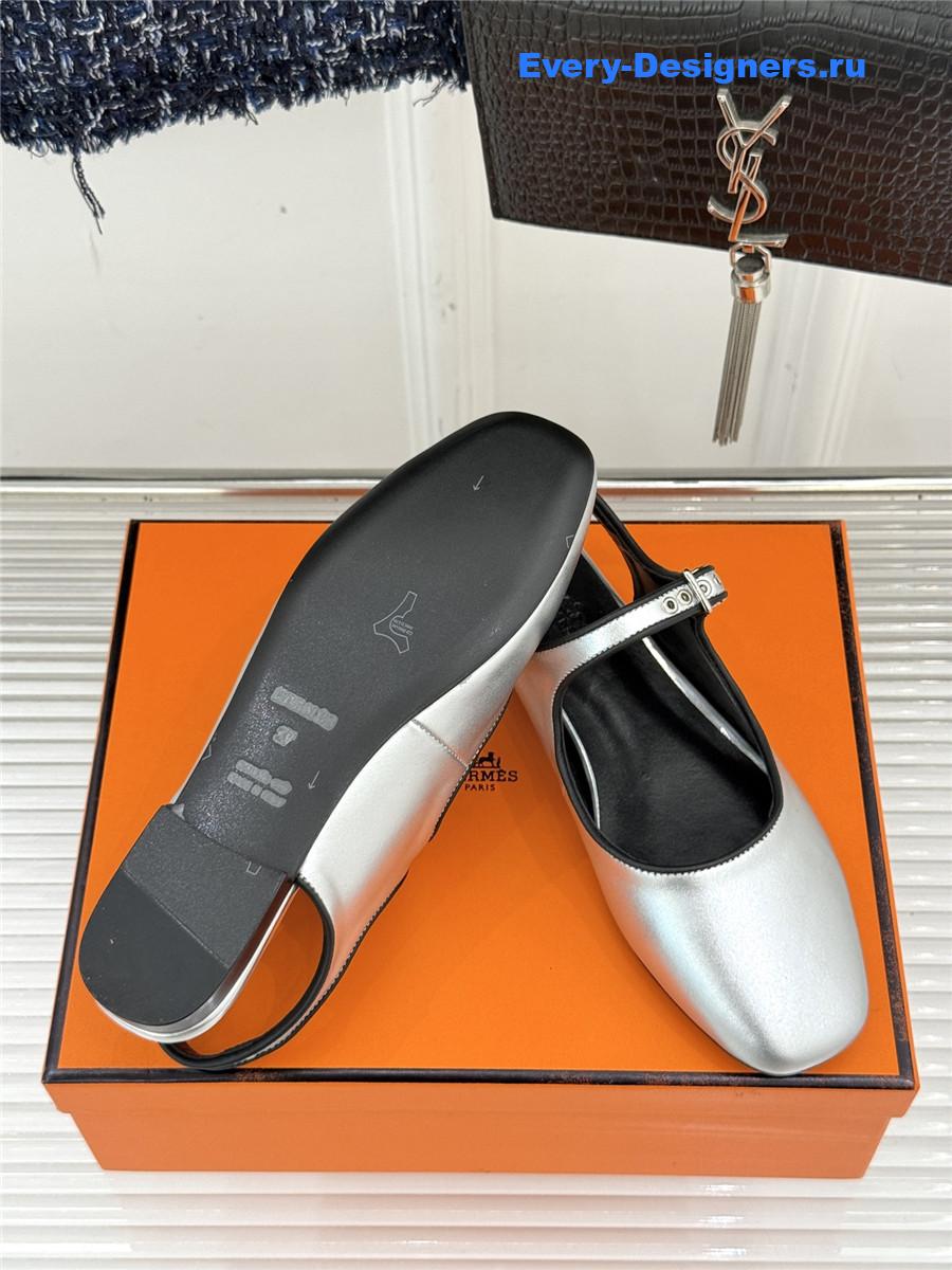 H**me5 silver kleo slingback sandals