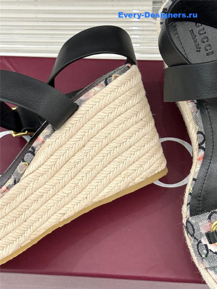 Gvc*1 lady horsebit gg platform espadrille sandals
