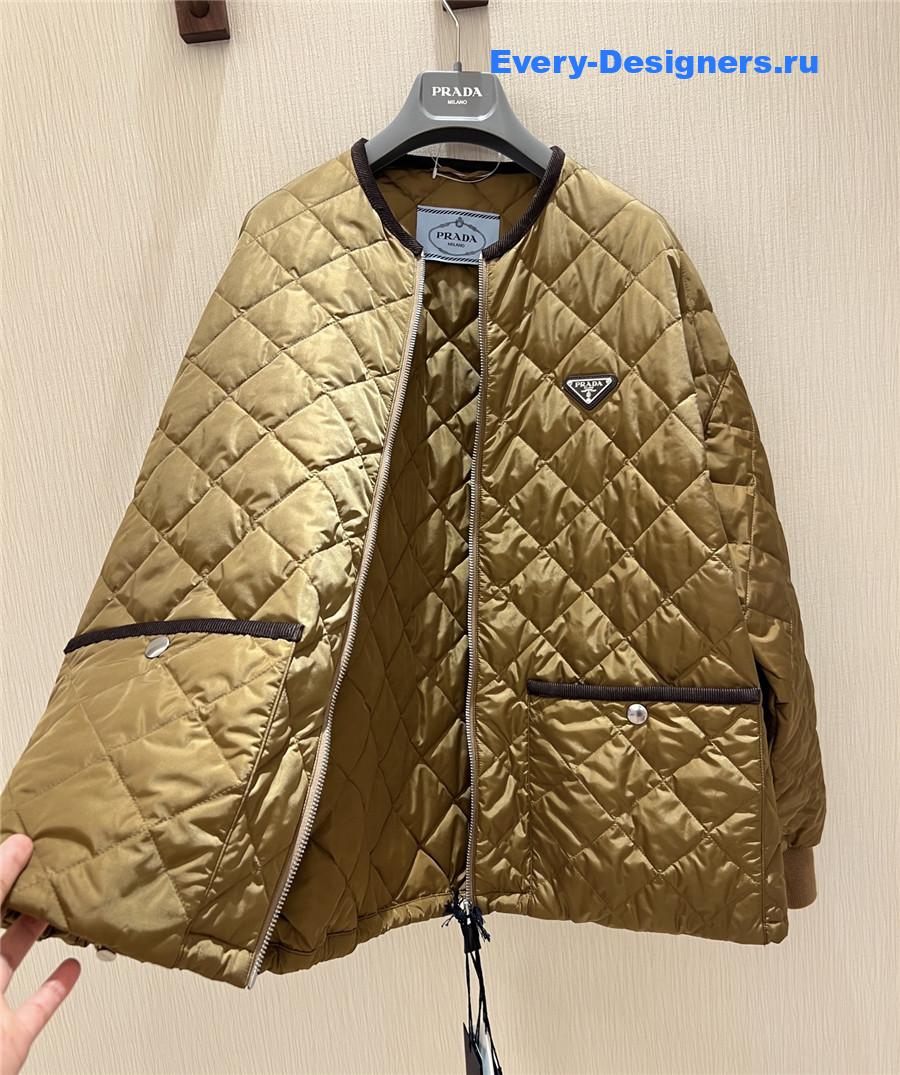 Pra*a brown quilted light re-nylon jacket