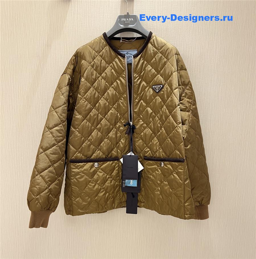 Pra*a brown quilted light re-nylon jacket