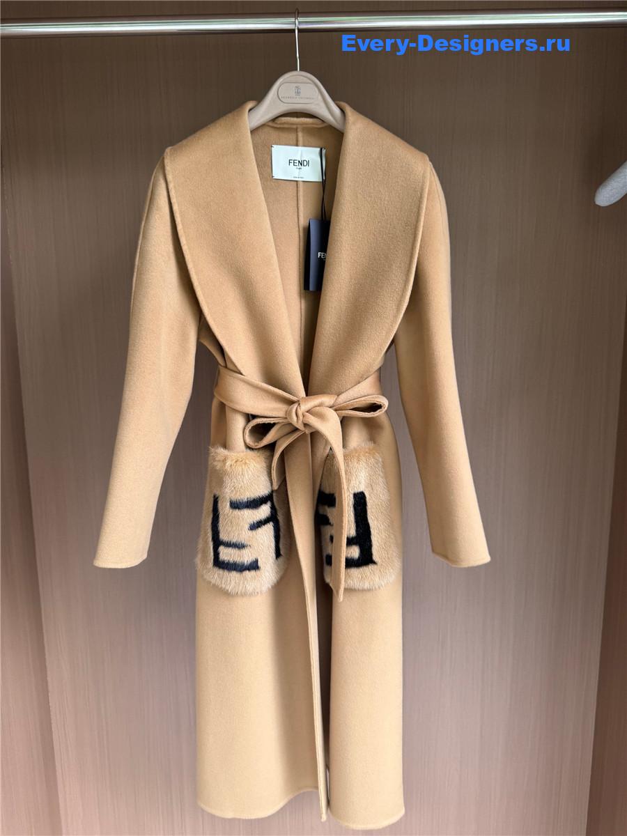 F**di camel cashmere coat
