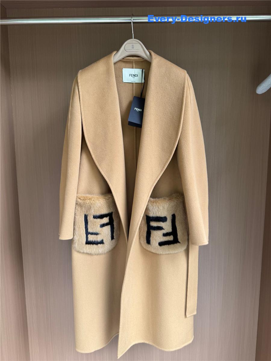 F**di camel cashmere coat