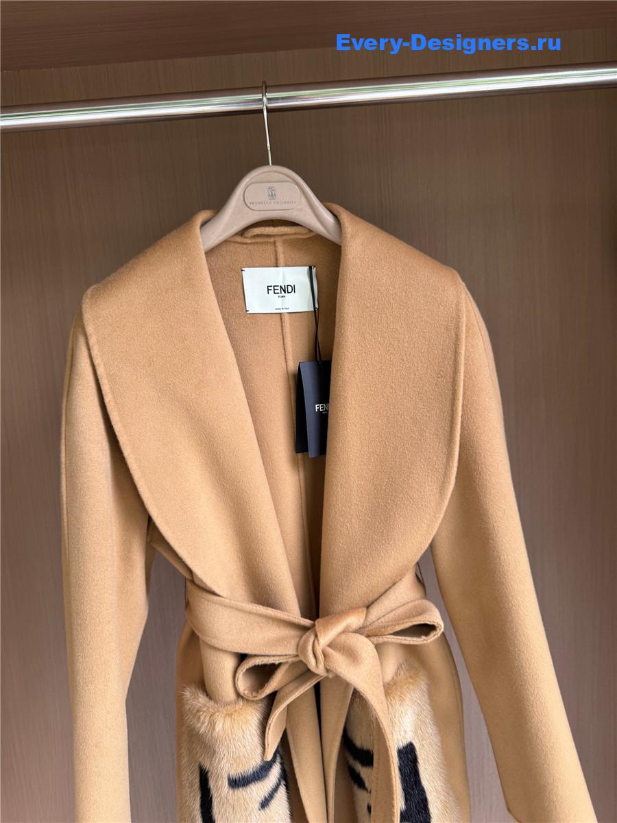 F**di camel cashmere coat