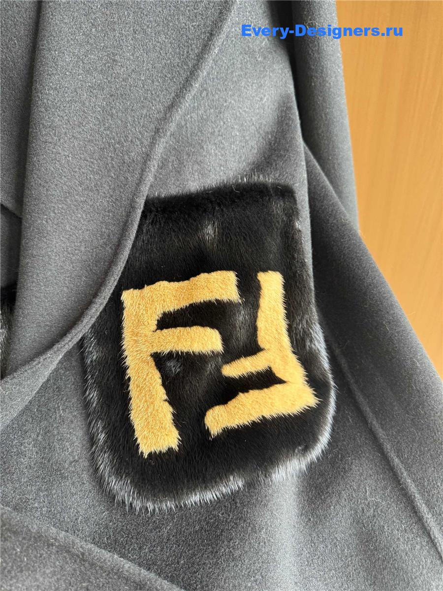 F**di black cashmere coat
