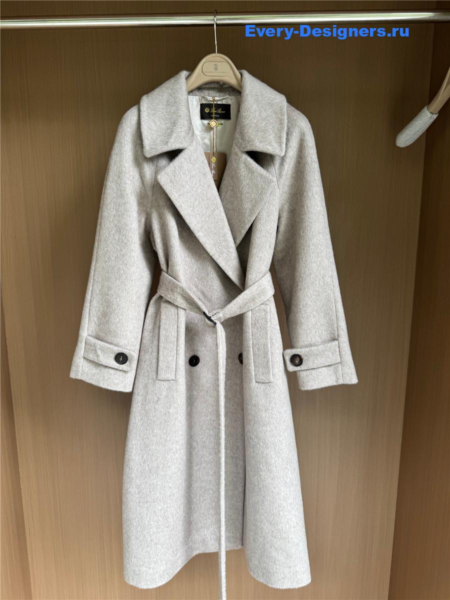 L0r0 P1ana light grey cashmere coat