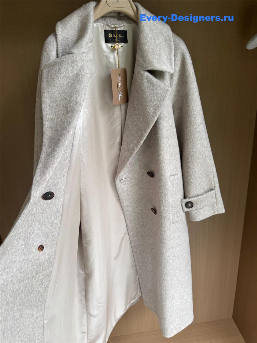 L0r0 P1ana light grey cashmere coat