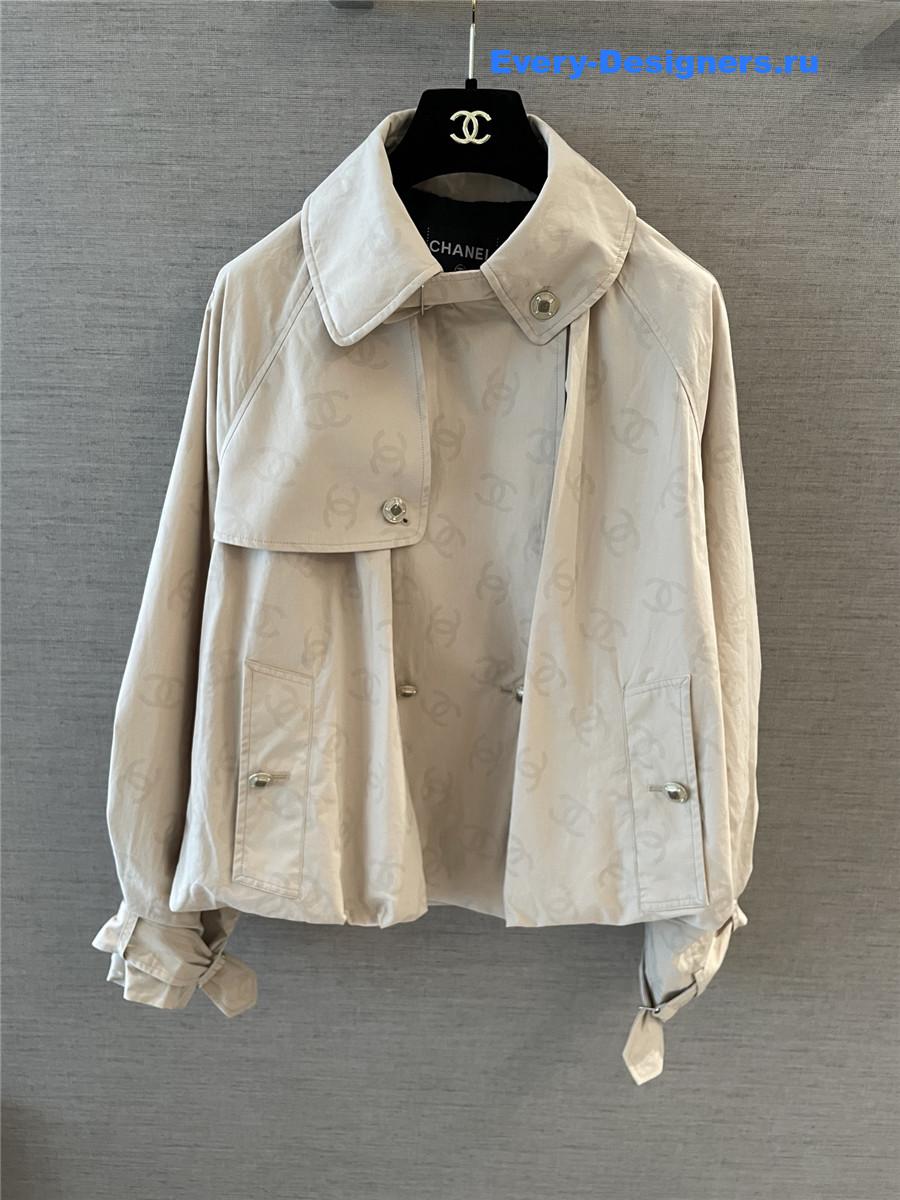Ch**el neutrals cc logo trench coat