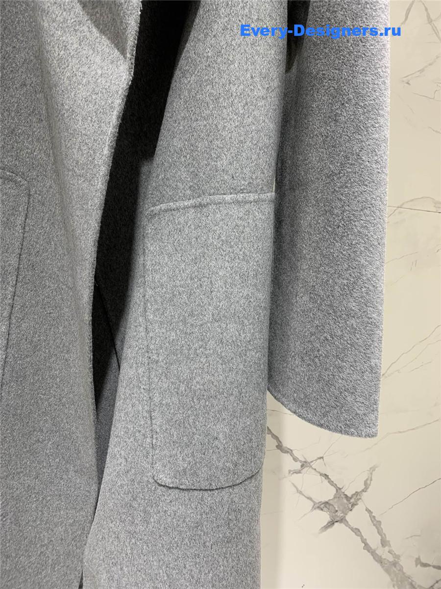 H**me5 stand collar cashmere grey coat
