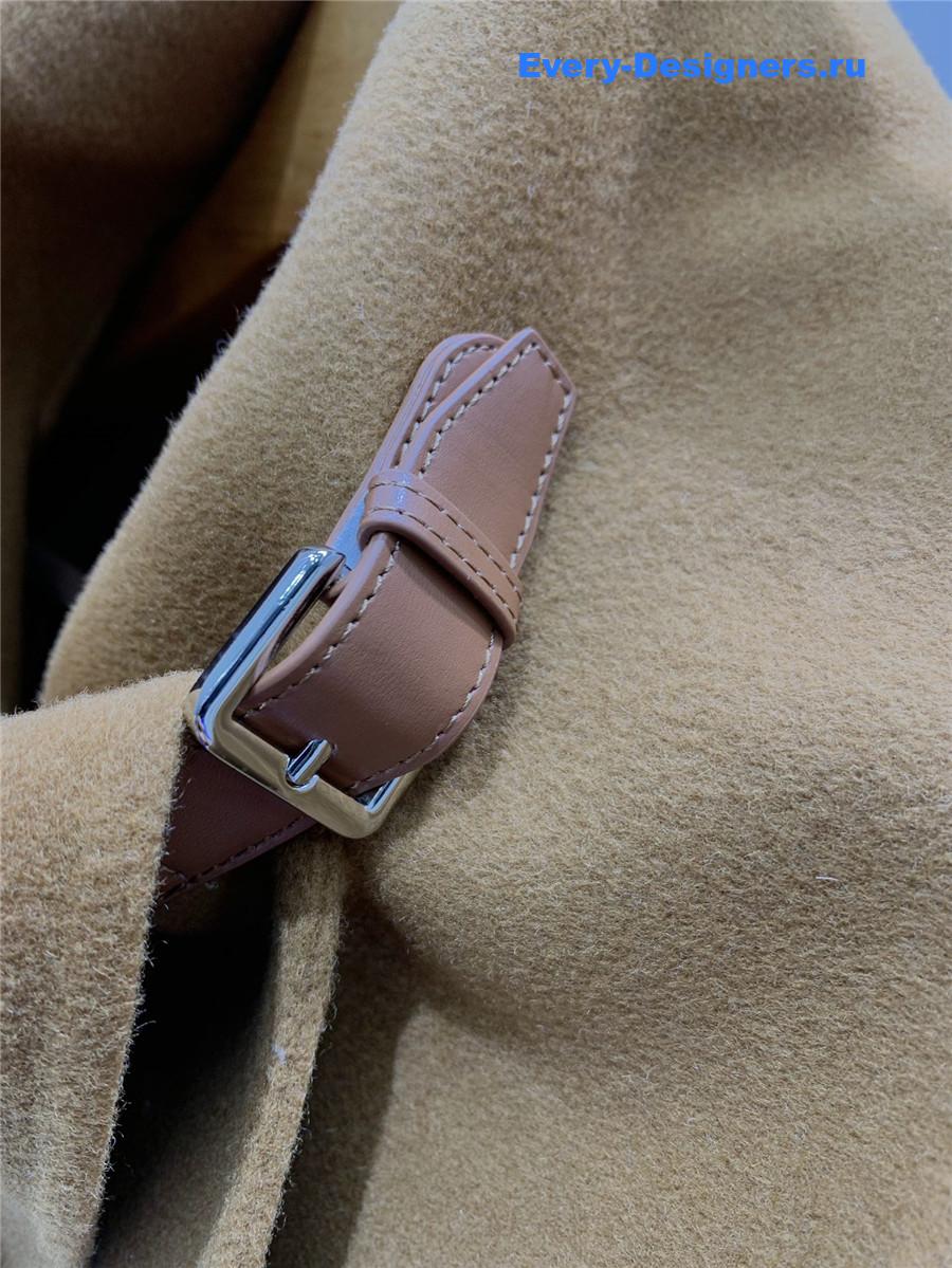 H**me5 stand collar cashmere brown coat