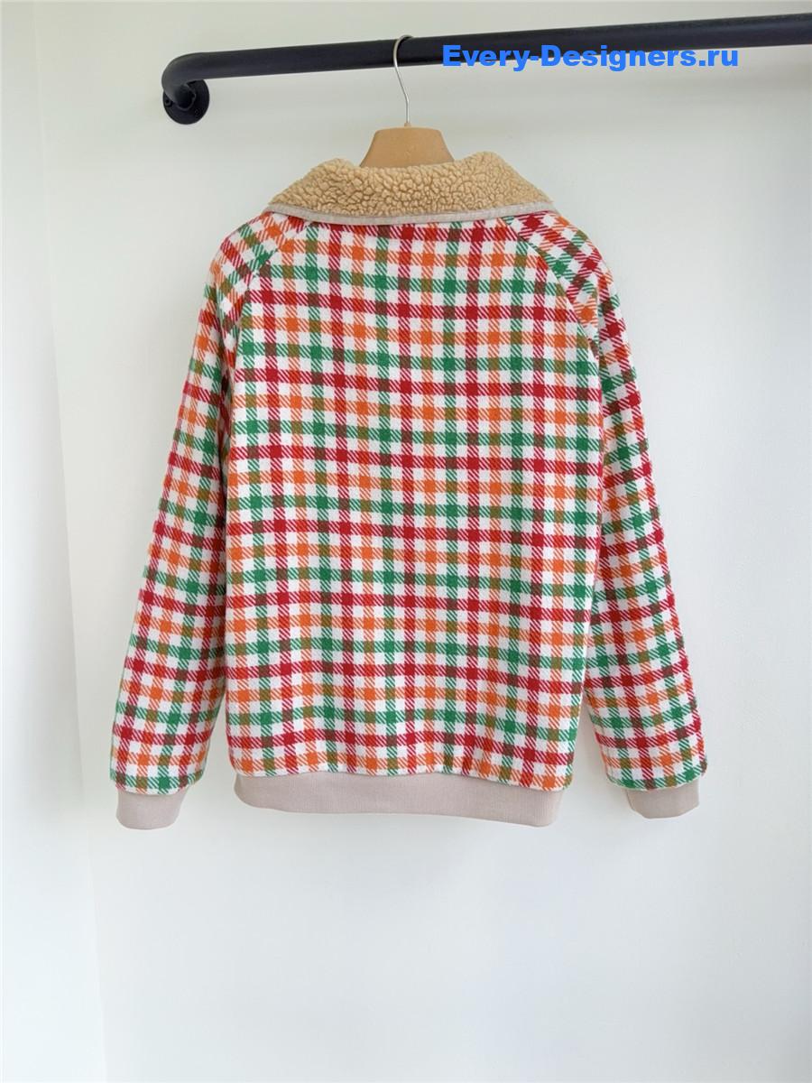 Miu Miu Check-pattern Fleece Jacket