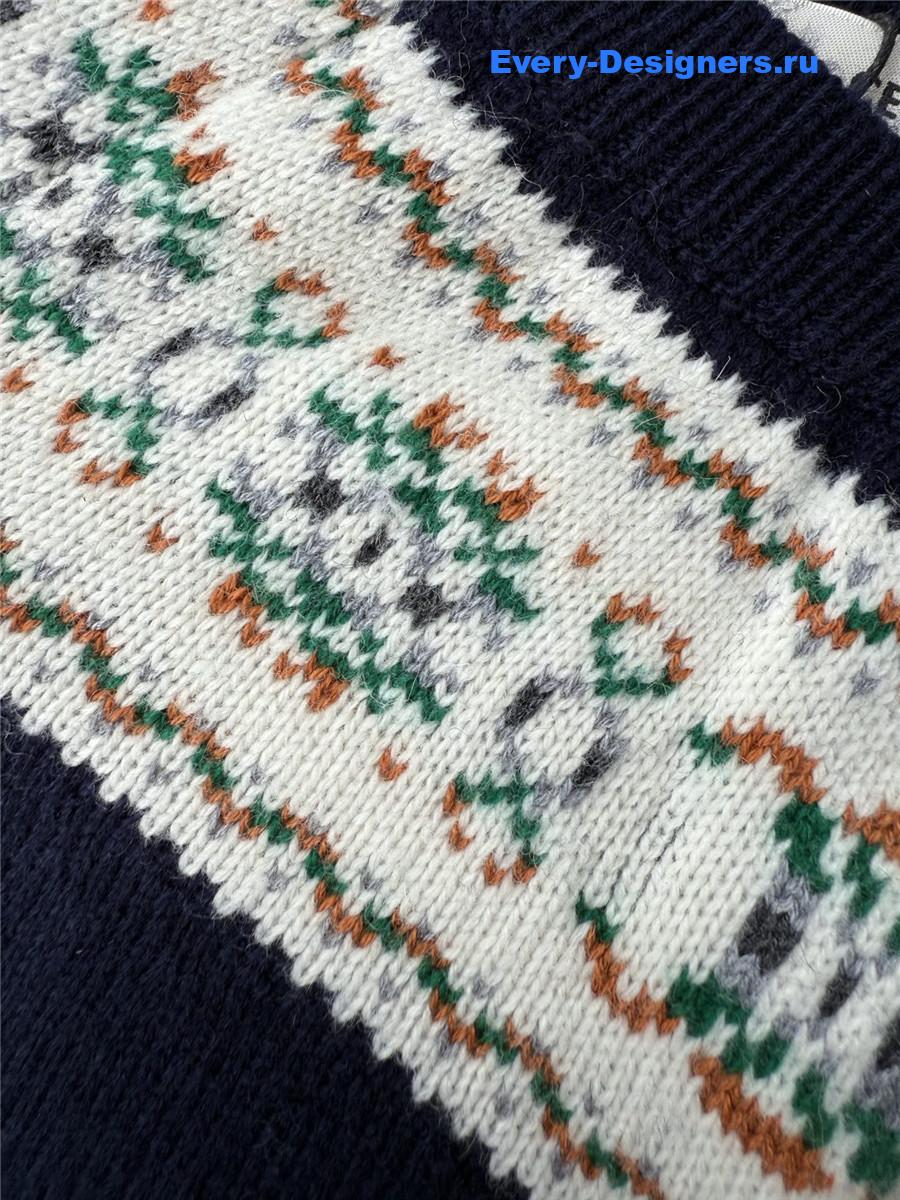 Ce1i*e logo jacquard-knit crewneck cardigan