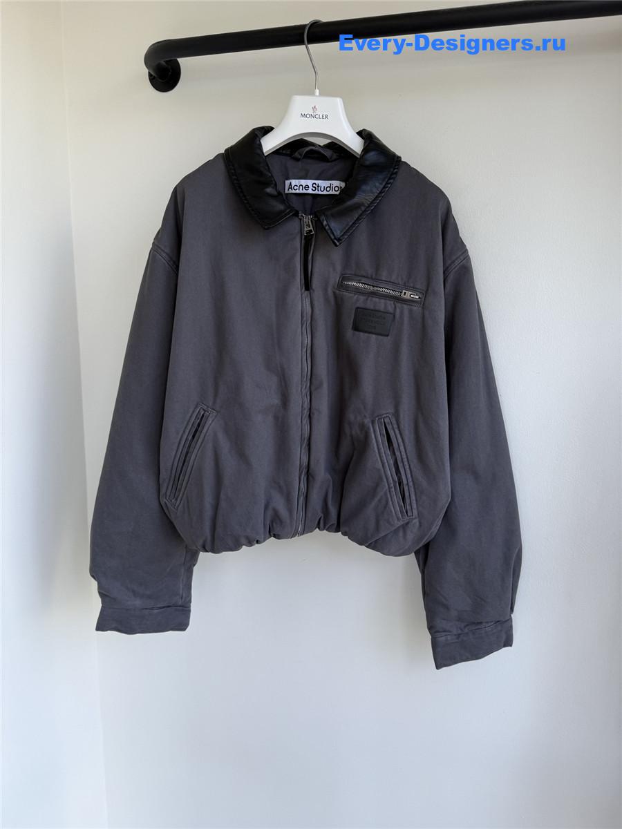 Acne Studios Gray Heavy Twill Bomber Jacket