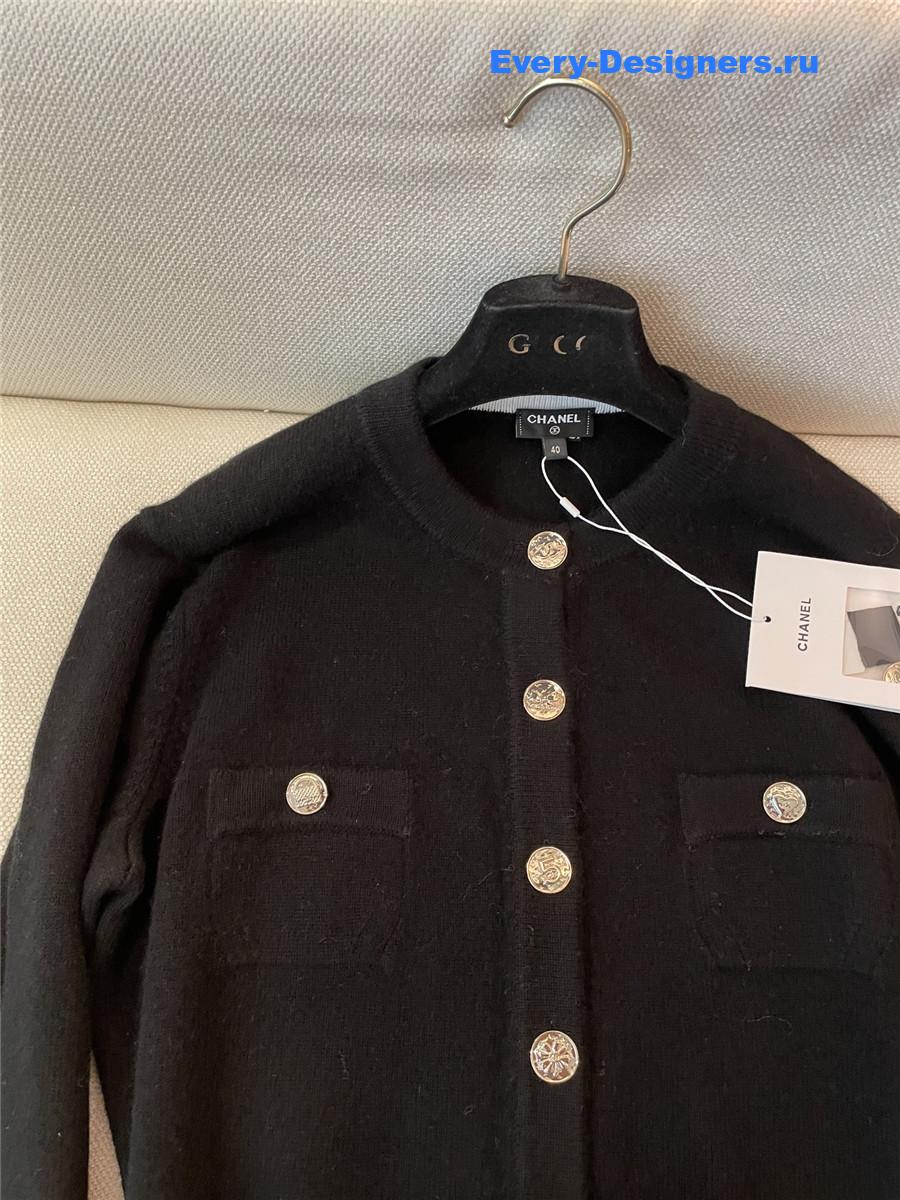 Ch**el black belted cashmere cardigan