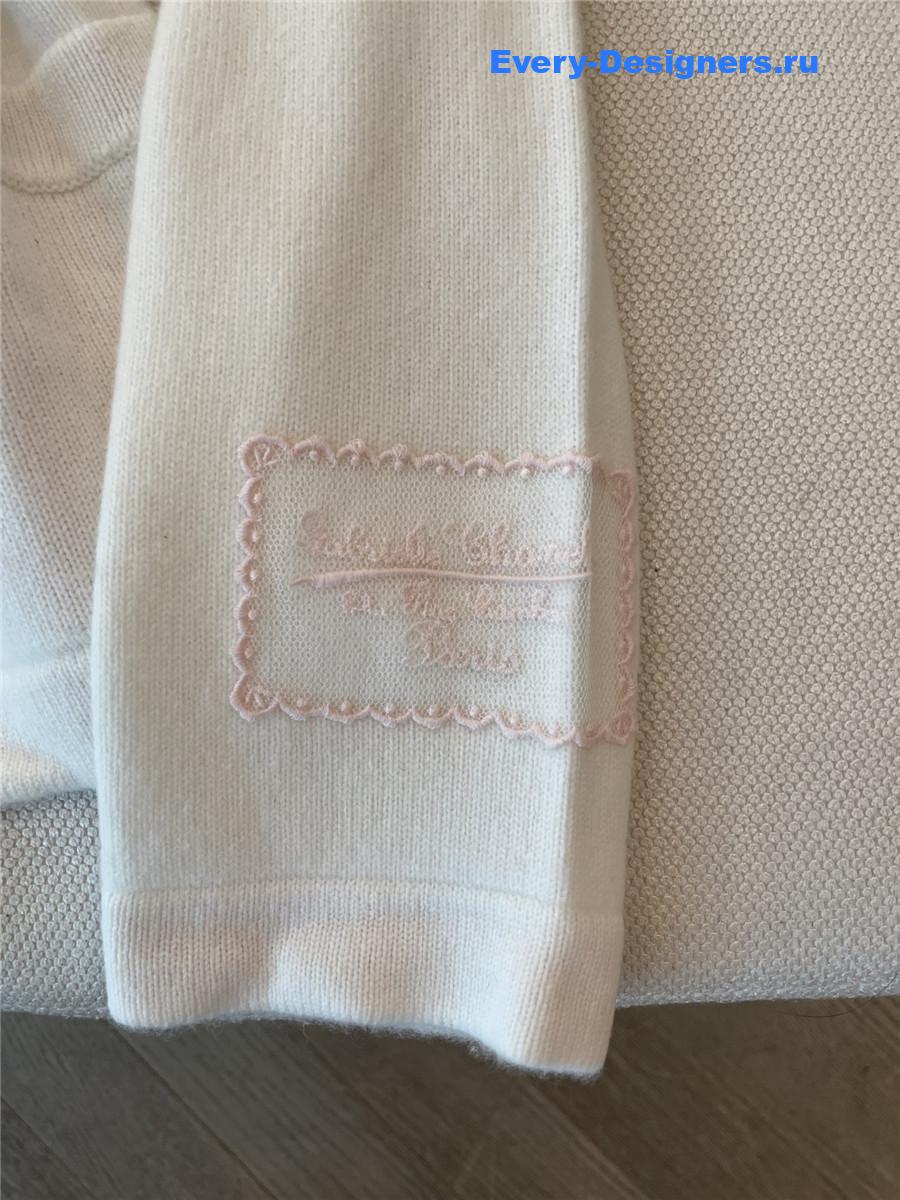 Ch**el white belted cashmere cardigan