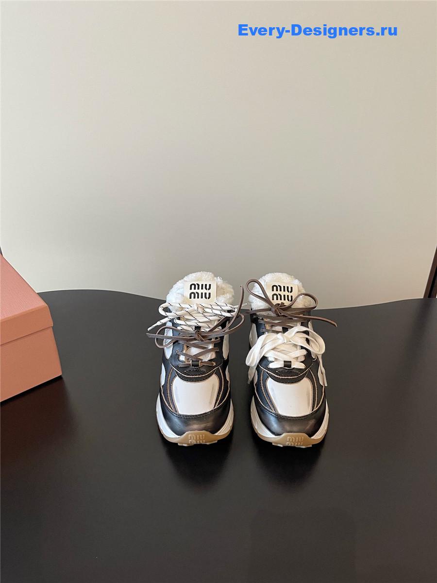 Miu Miu Platform Wool Sneakers