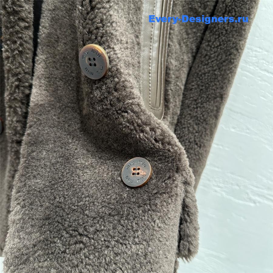 Miu Miu Dark Brown Shearling Jacket