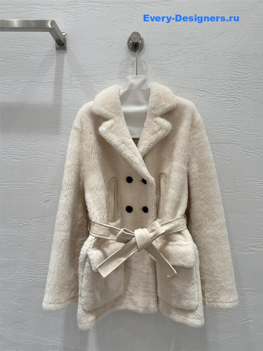 Miu Miu Beige Shearling Jacket